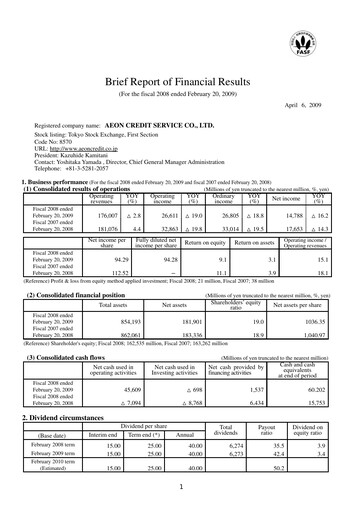 Thumbnail AEON Financial Service Financial Report fy2008