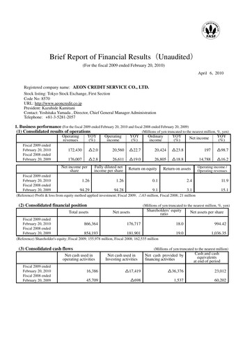 Thumbnail AEON Financial Service Financial Report fy2009