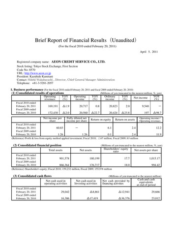 Thumbnail AEON Financial Service Financial Report fy2010