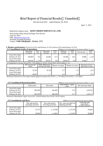 Thumbnail AEON Financial Service Financial Report fy2011