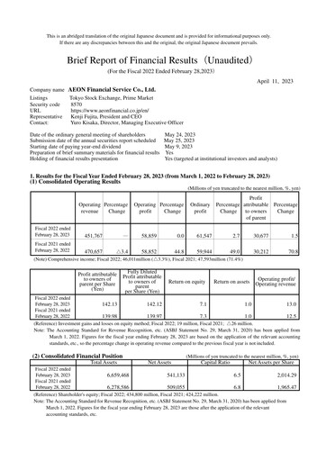 Thumbnail AEON Financial Service Financial Report fy2022