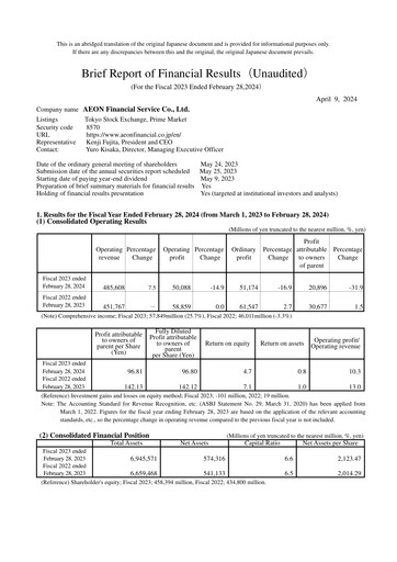 Thumbnail AEON Financial Service Financial Report fy2023
