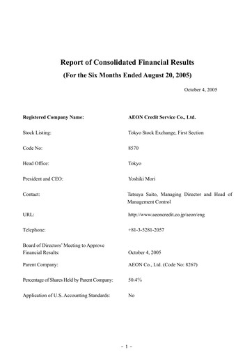 Thumbnail AEON Financial Service Half-year Report fy2005-h1