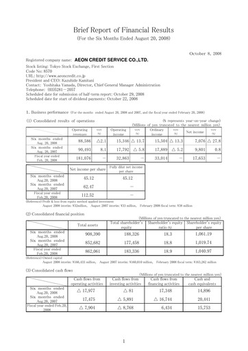 Thumbnail AEON Financial Service Half-year Report fy2008-h1