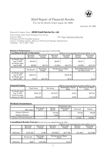 Thumbnail AEON Financial Service Half-year Report fy2009-h1