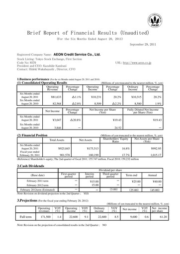 Thumbnail AEON Financial Service Half-year Report fy2011-h1