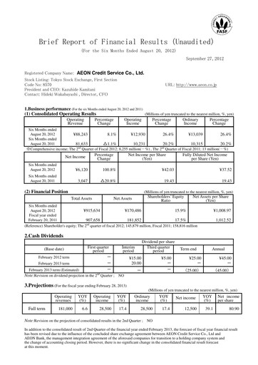 Thumbnail AEON Financial Service Half-year Report fy2012-h1