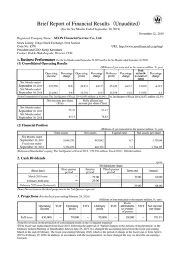 Thumbnail AEON Financial Service Half-year Report fy2019-h1