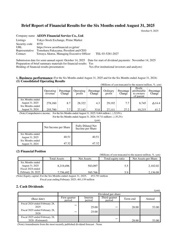 Thumbnail AEON Financial Service Half-year Report fy2025-h1
