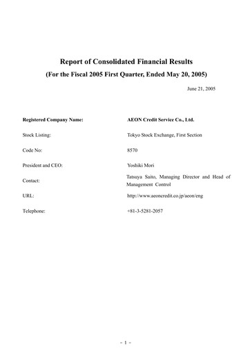 Thumbnail AEON Financial Service Quarterly Report fy2005-q1