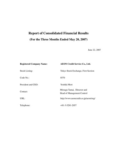 Thumbnail AEON Financial Service Quarterly Report fy2007-q1