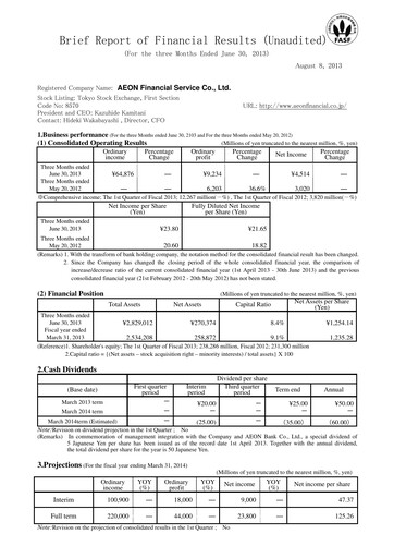 Thumbnail AEON Financial Service Quarterly Report fy2013-q1