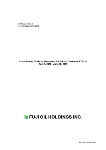 Thumbnail Fuji Oil Holdings Quarterly Report 2016-q1