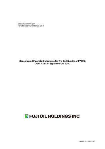 Thumbnail Fuji Oil Holdings Quarterly Report 2018-q2