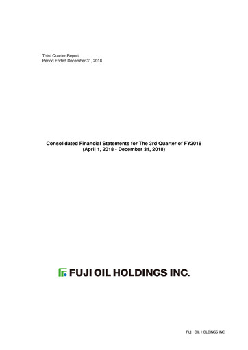 Thumbnail Fuji Oil Holdings Quarterly Report 2018-q3