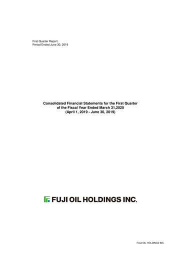 Thumbnail Fuji Oil Holdings Quarterly Report 2019-q1