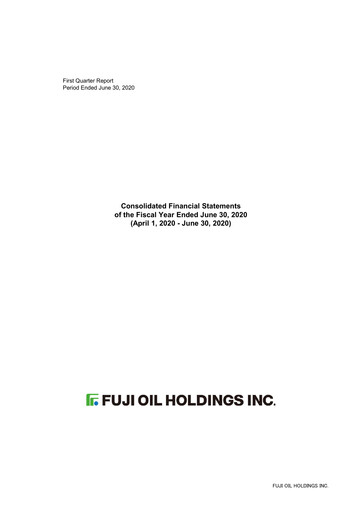 Thumbnail Fuji Oil Holdings Quarterly Report 2020-q1