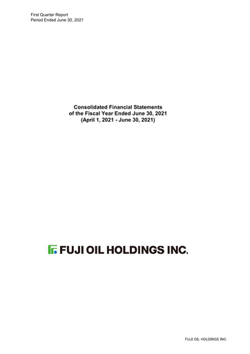Thumbnail Fuji Oil Holdings Quarterly Report 2021-q1
