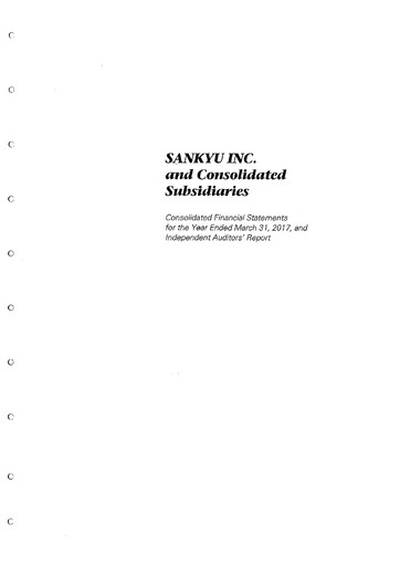 Thumbnail Sankyu Financial Statement fy2016
