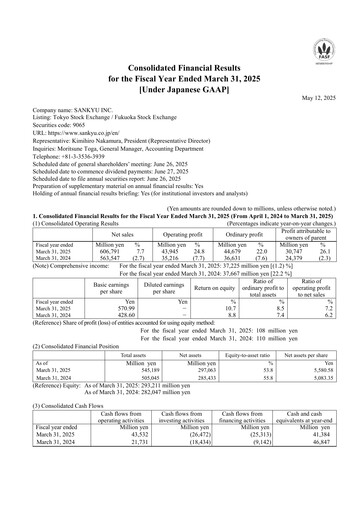 Thumbnail Sankyu Financial Statement fy2025