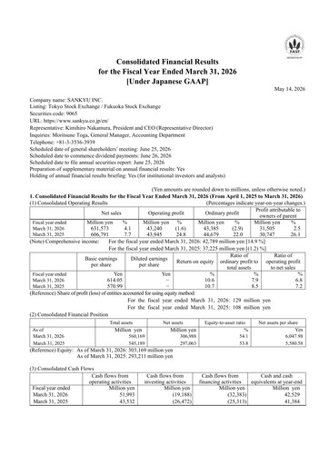Thumbnail Sankyu Financial Statement fy2026