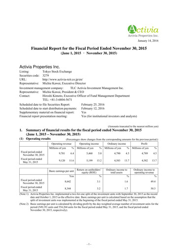 Vorschaubild Activia Properties Finanzbericht 2015