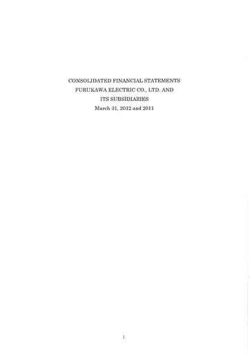 Thumbnail Furukawa Electric Financial Statement fy2012
