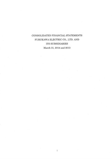 Thumbnail Furukawa Electric Financial Statement fy2014