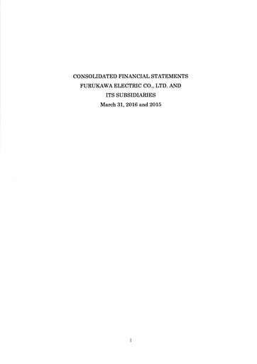 Thumbnail Furukawa Electric Financial Statement fy2016