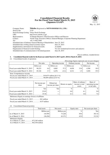 Thumbnail Nitto Boseki Financial Statement fy2014