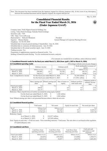 Thumbnail Nishi-Nippon Financial Holdings Financial Statement 2026