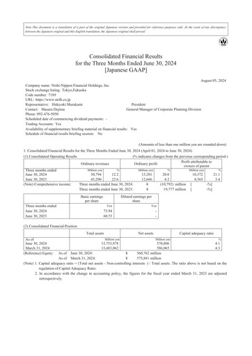 Thumbnail Nishi-Nippon Financial Holdings Quarterly Report 2025-q1