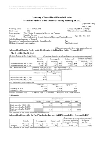 Thumbnail Adastria Quarterly Report fy2027-q1