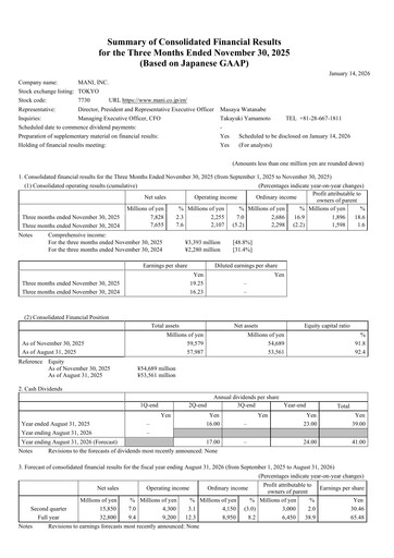 Thumbnail Mani, Inc. Quarterly Report 2026-q1