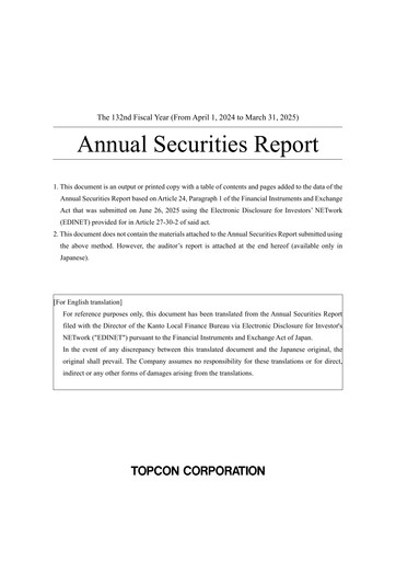 Thumbnail Topcon Corporation Annual Report fy2024