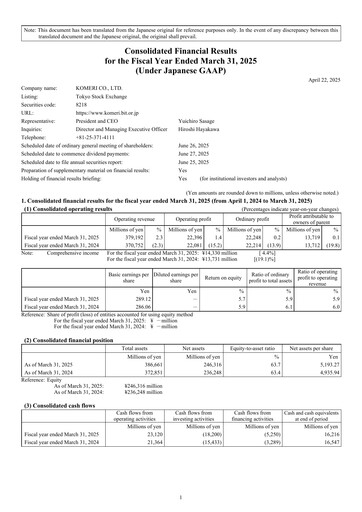 Thumbnail Komeri Co.,Ltd. Financial Report 2024