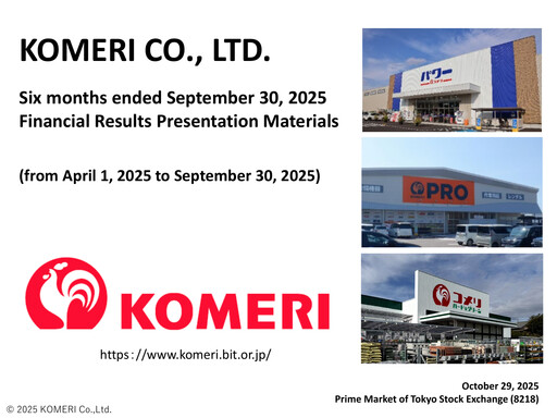 Miniature Komeri Co.,Ltd. Rapport semestriel 2025-h1