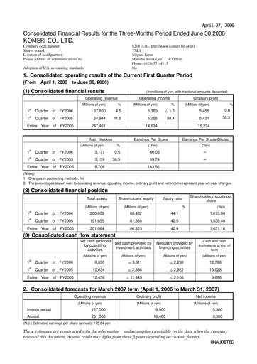 Thumbnail Komeri Co.,Ltd. Quarterly Report 2006-q1