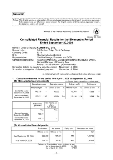 Thumbnail Komeri Co.,Ltd. Quarterly Report 2008-q2