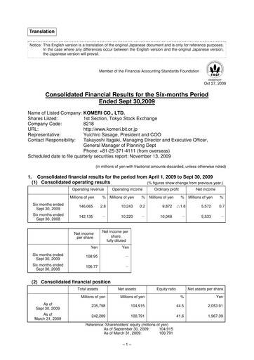Thumbnail Komeri Co.,Ltd. Quarterly Report 2009-q2