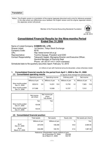 Thumbnail Komeri Co.,Ltd. Quarterly Report 2009-q3