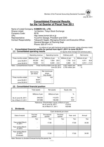 Thumbnail Komeri Co.,Ltd. Quarterly Report 2011-q1