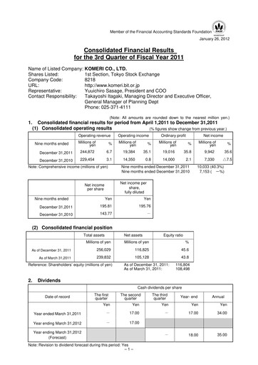 Thumbnail Komeri Co.,Ltd. Quarterly Report 2011-q3