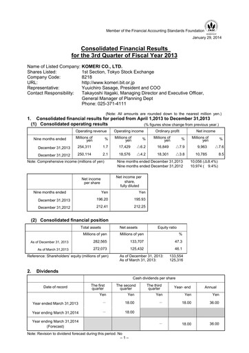 Thumbnail Komeri Co.,Ltd. Quarterly Report 2013-q3