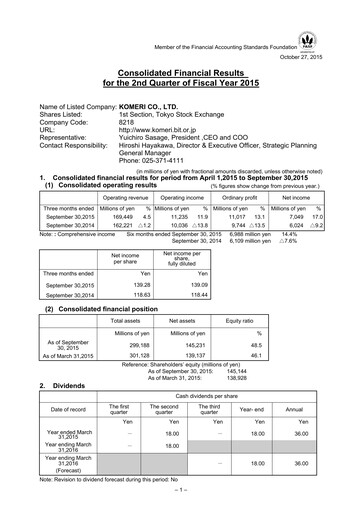 Thumbnail Komeri Co.,Ltd. Quarterly Report 2015-q2