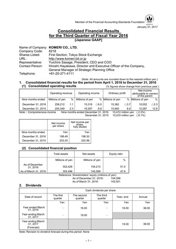 Thumbnail Komeri Co.,Ltd. Quarterly Report 2016-q3