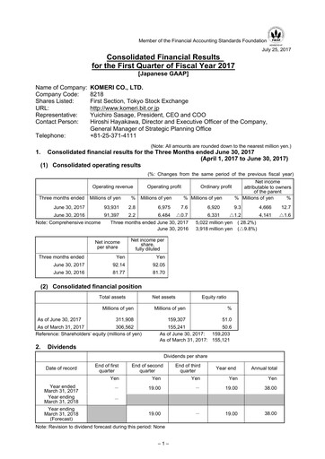 Thumbnail Komeri Co.,Ltd. Quarterly Report 2017-q1