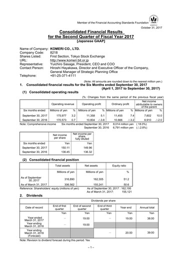 Thumbnail Komeri Co.,Ltd. Quarterly Report 2017-q2
