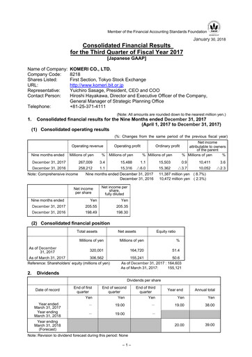 Thumbnail Komeri Co.,Ltd. Quarterly Report 2017-q3
