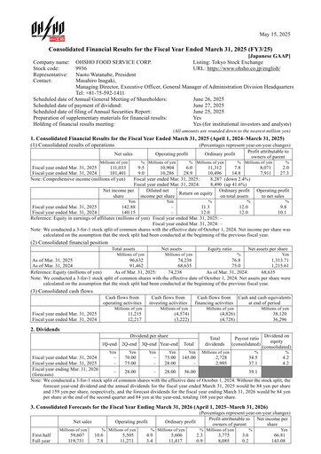 Vorschaubild Ohsho Food Service Finanzmitteilung fy2025